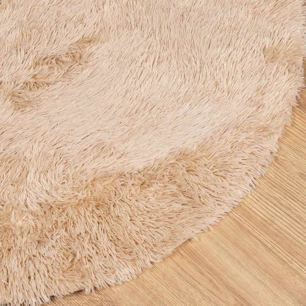 shaggy gulvtæppe NAVARRA 240x240 cm høje luv polyester beige
