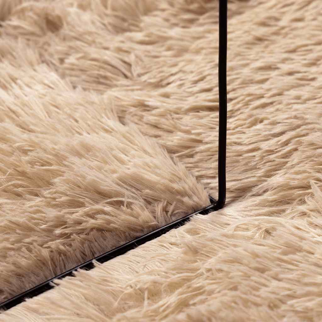 shaggy gulvtæppe NAVARRA 240x240 cm høje luv polyester beige
