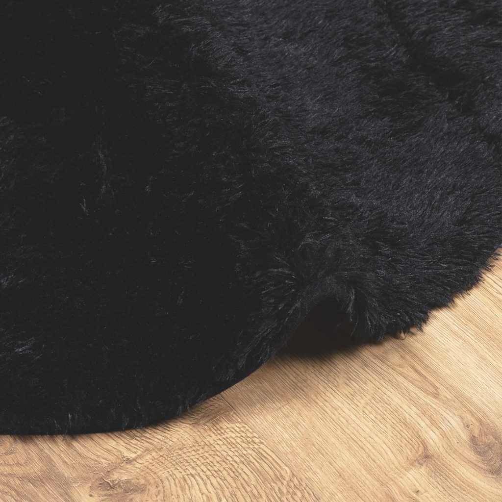 shaggy gulvtæppe NAVARRA 240x240 cm høje luv polyester sort