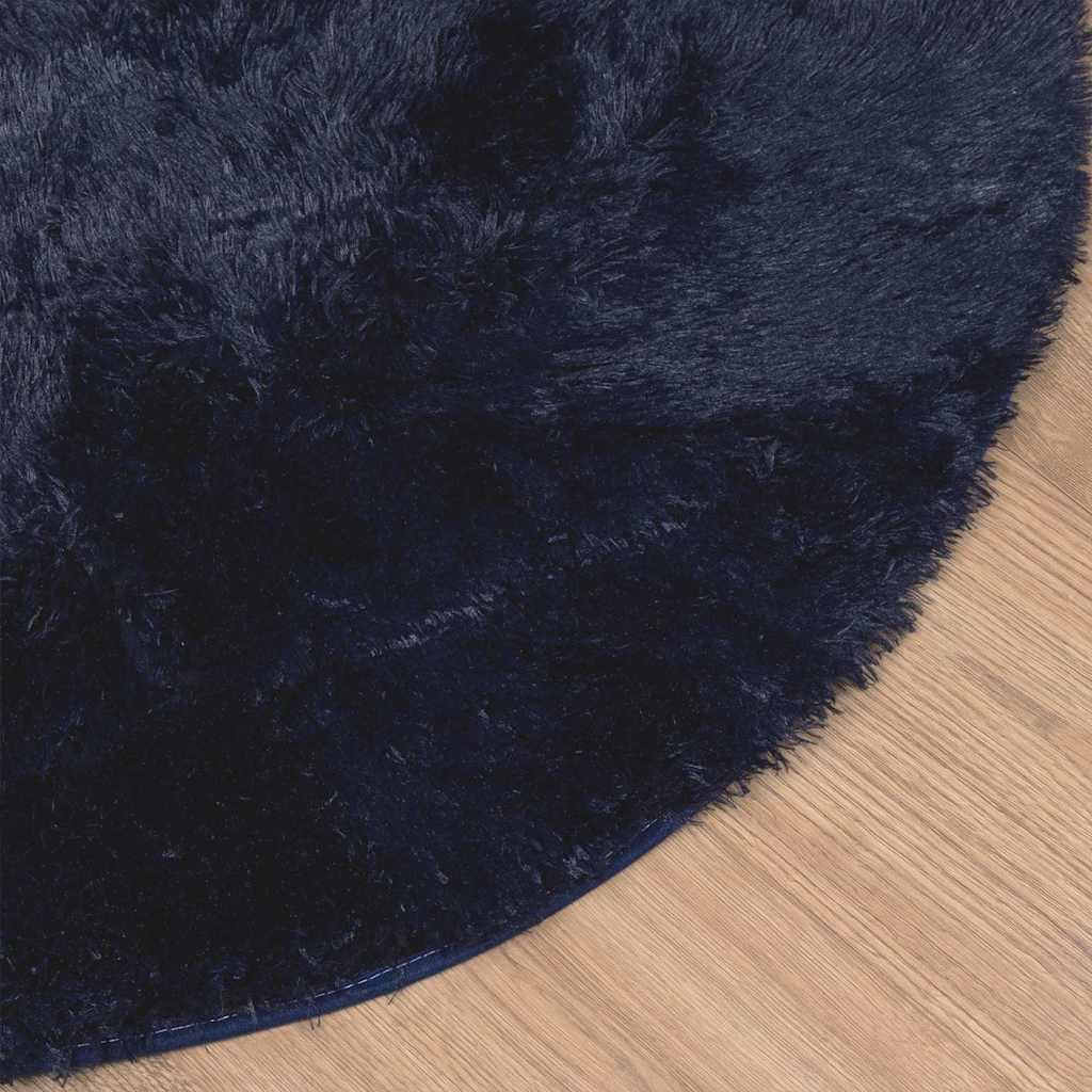 shaggy gulvtæppe NAVARRA 240x240cm høje luv polyester marineblå