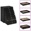 smykkeskrin 10-lags med urholdere sort 29x20,5x40,5 cm