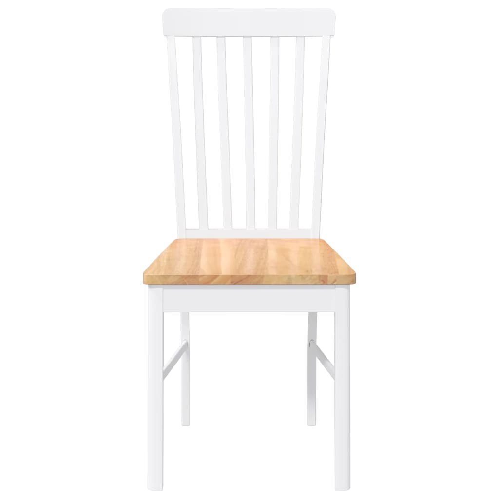 spisebordsstole 2 stk. massivt gummitræ hvid