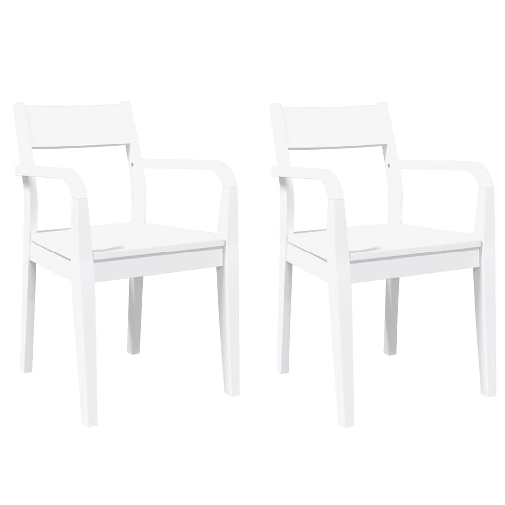 spisebordsstole 2 stk. massivt gummitræ hvid