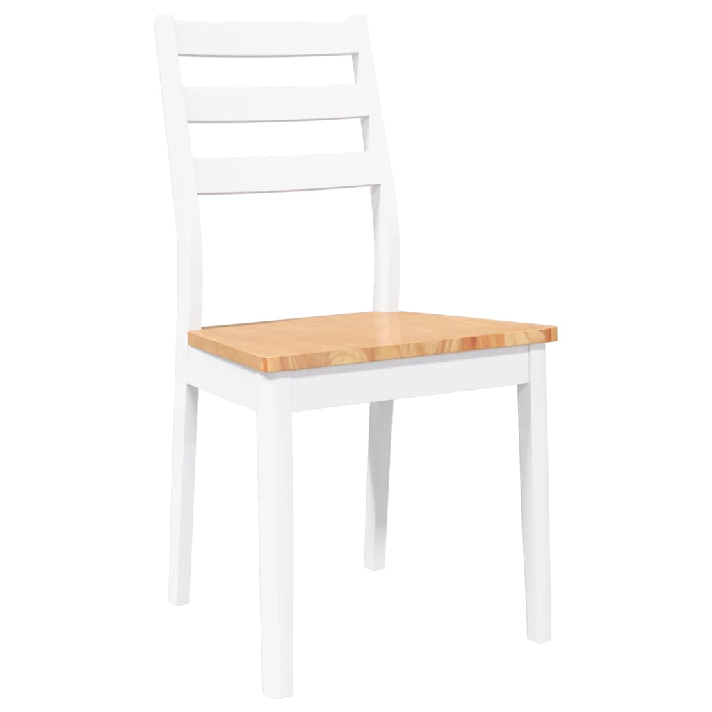 spisebordsstole 2 stk. massivt gummitræ hvid