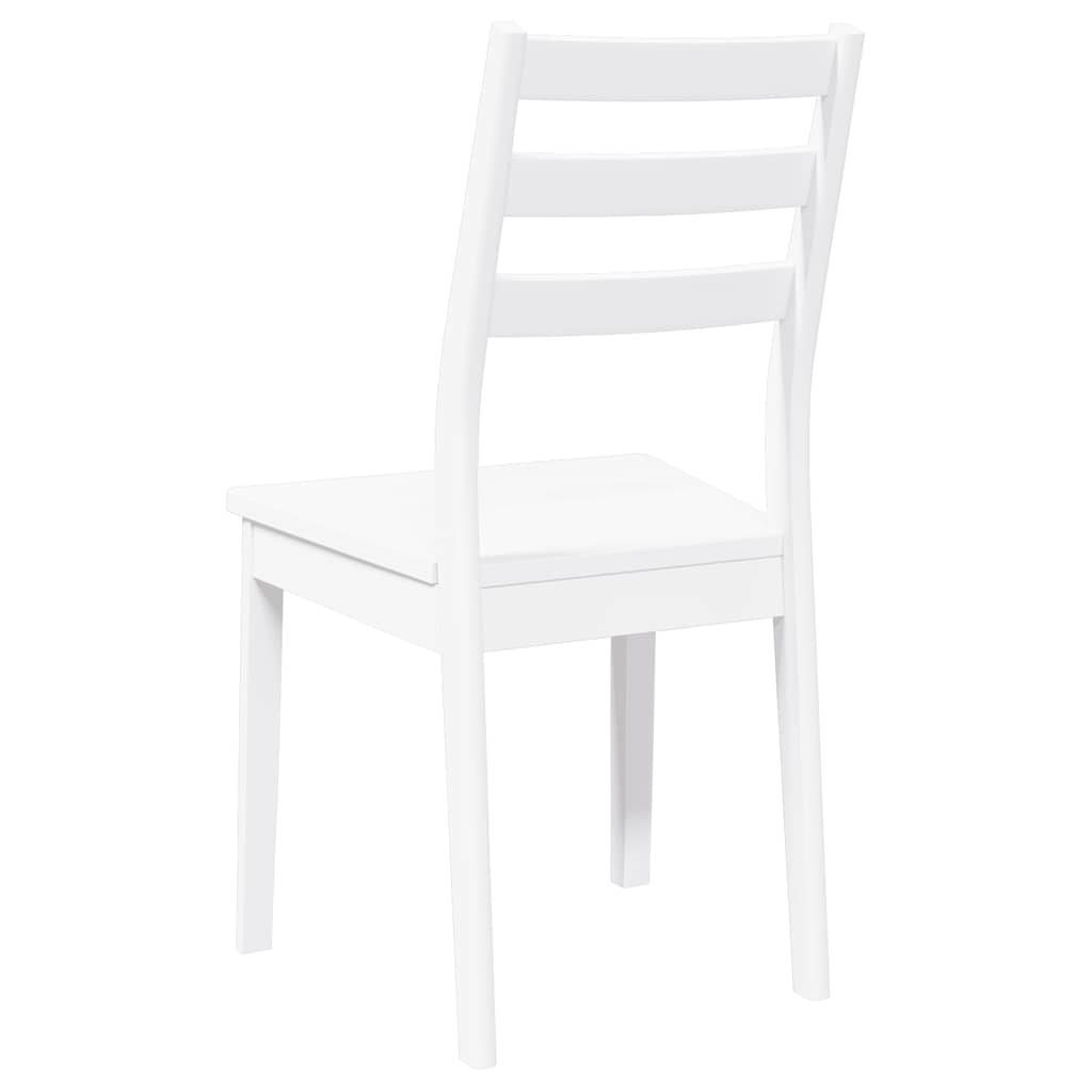 spisebordsstole 2 stk. massivt gummitræ hvid
