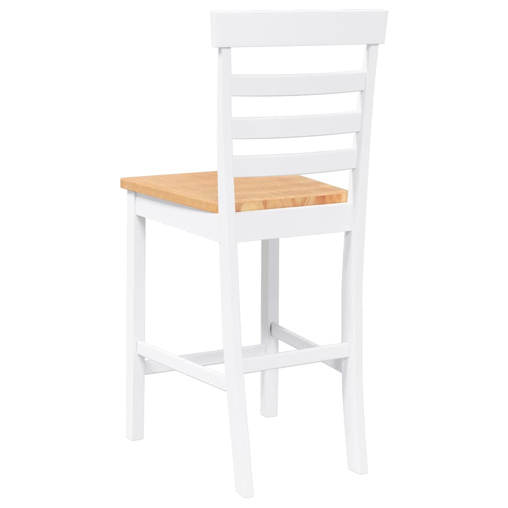 barstole 2 stk. massivt gummitræ hvid