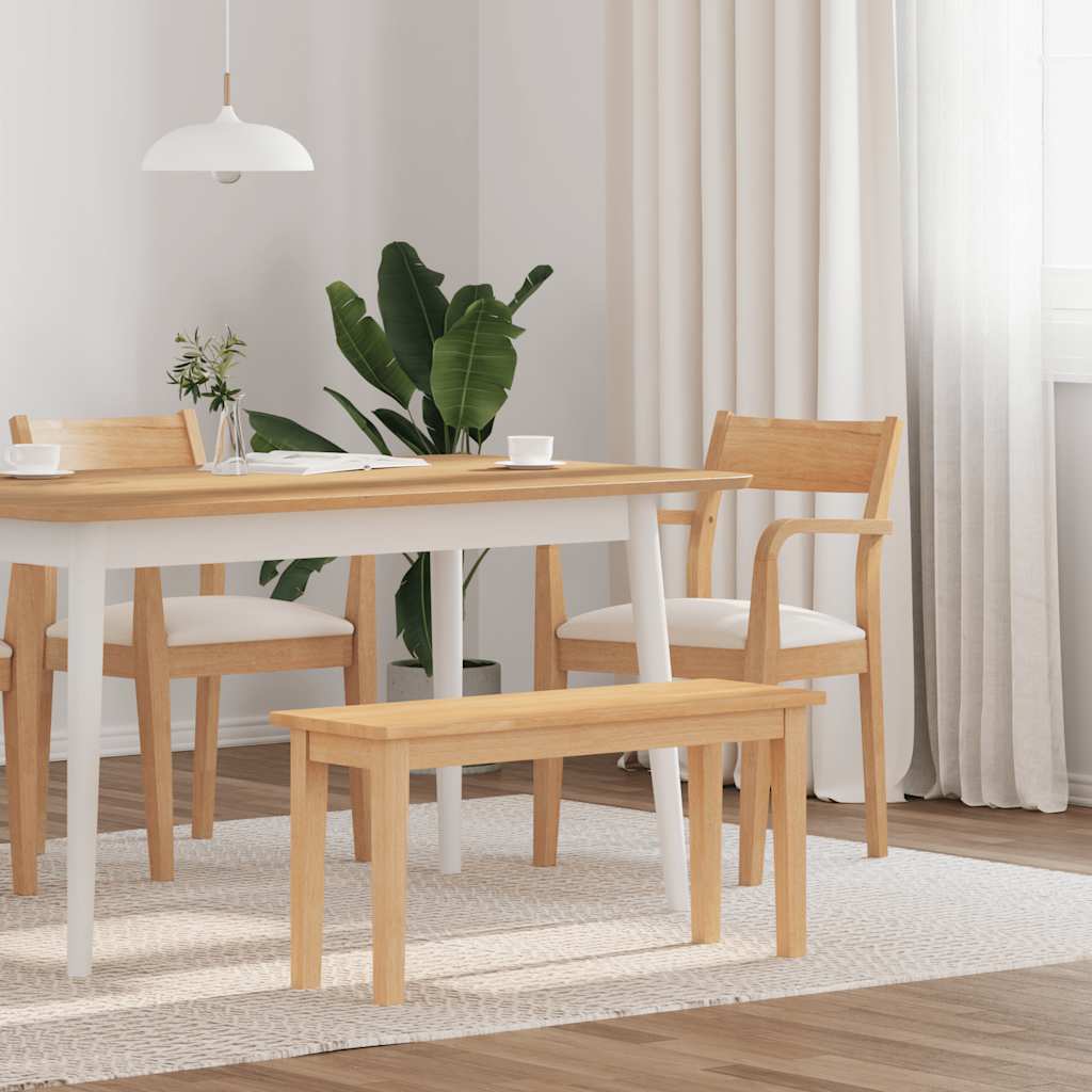 bænk 90 cm massivt gummitræ