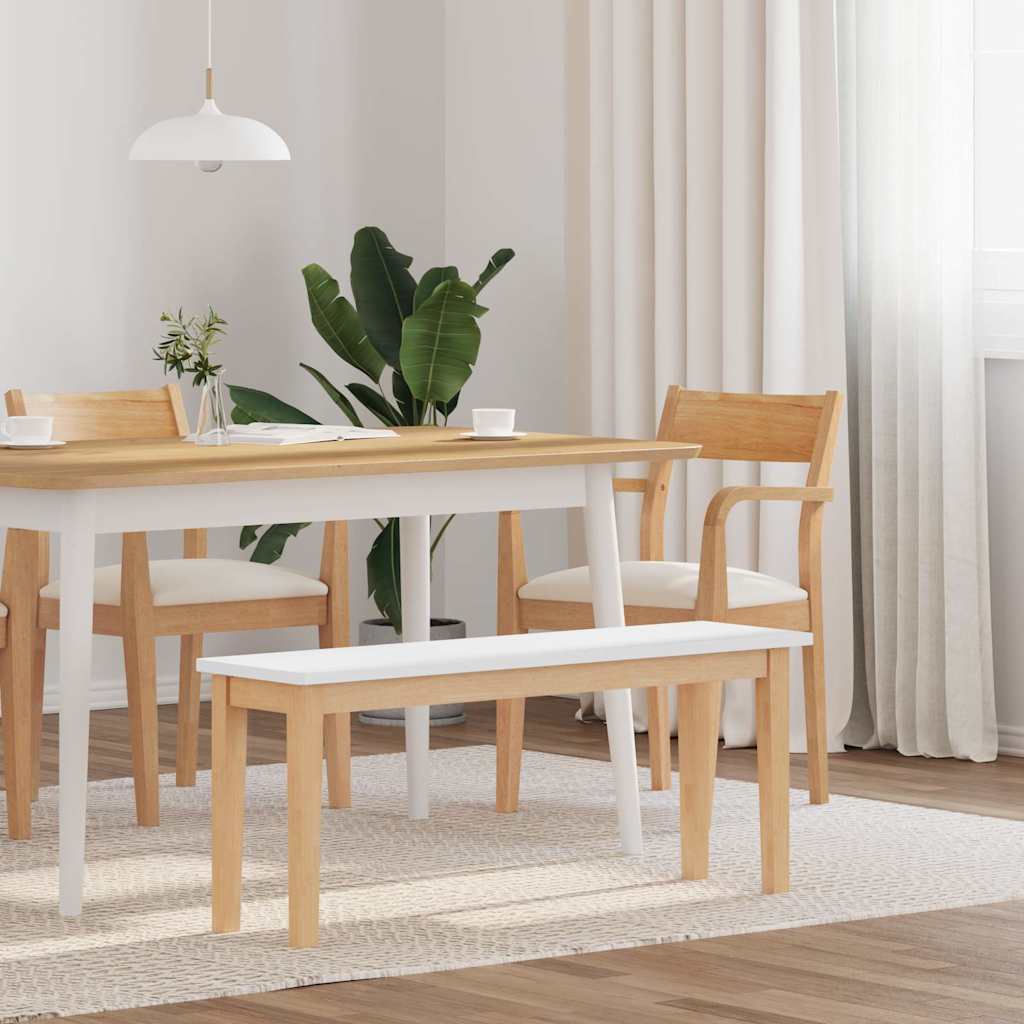 bænk 110 cm massivt gummitræ