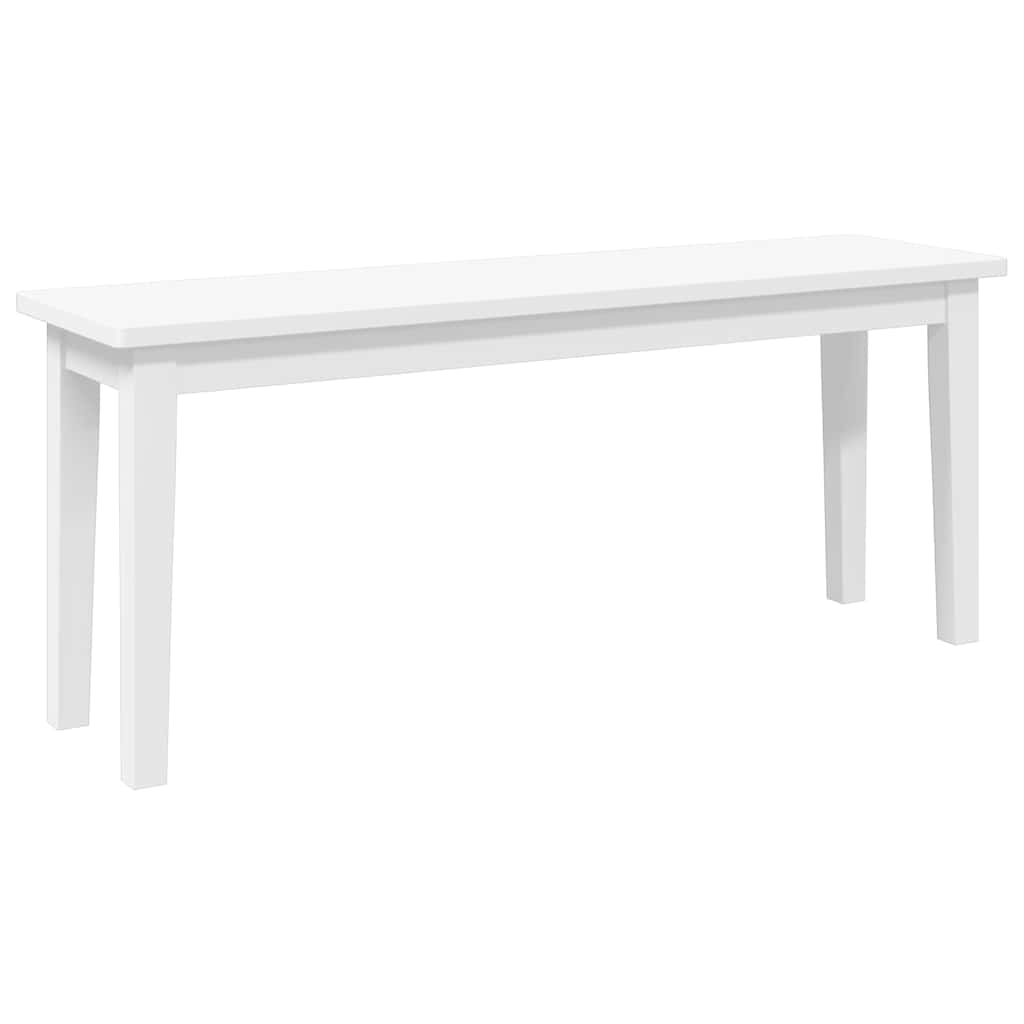 bænk 110 cm massivt gummitræ hvid