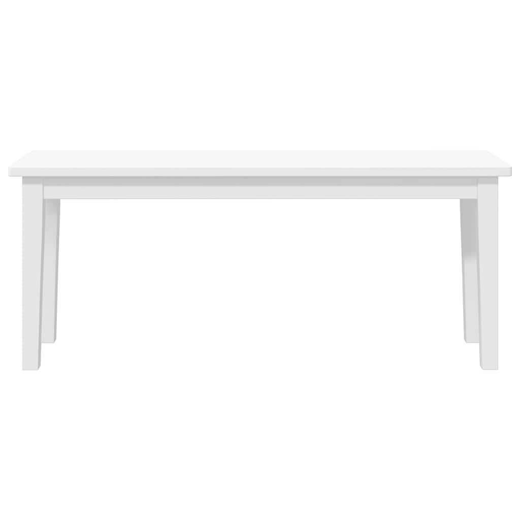 bænk 110 cm massivt gummitræ hvid