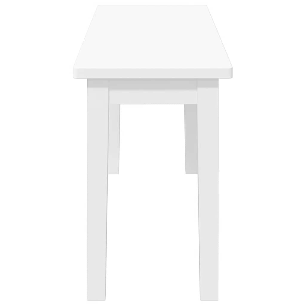 bænk 110 cm massivt gummitræ hvid