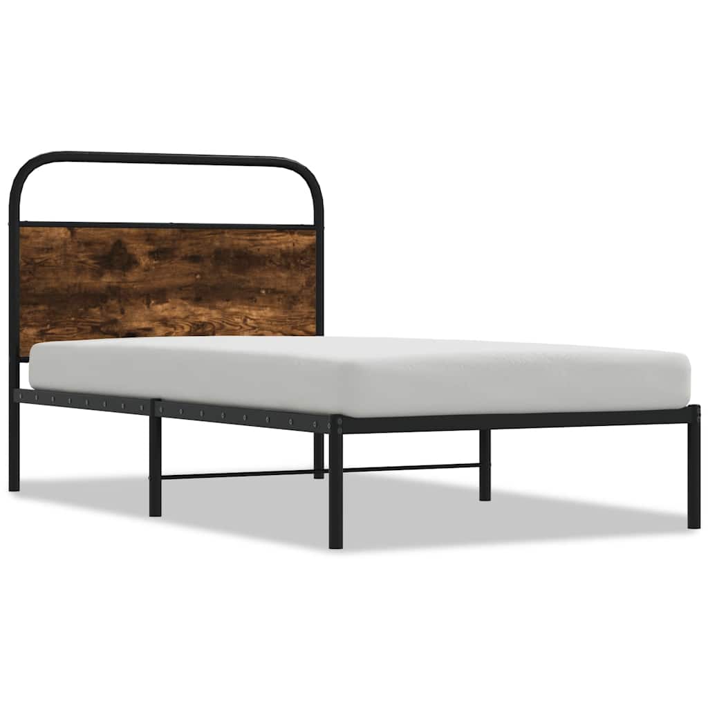 sengeramme 90x190 cm uden madras konstrueret træ røget eg