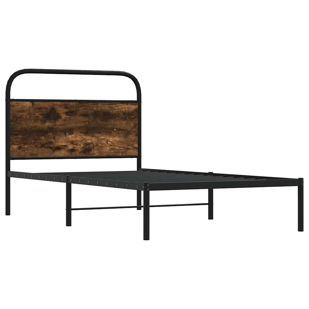 sengeramme 90x190 cm uden madras konstrueret træ røget eg