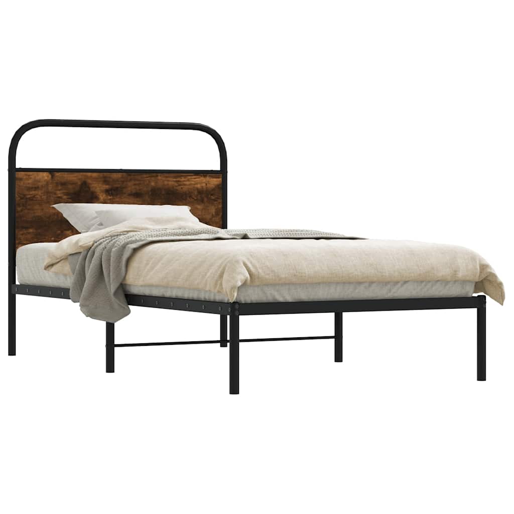 sengeramme 100x190 cm uden madras konstrueret træ røget eg