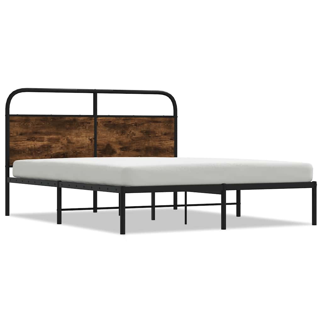 sengeramme 135x190 cm uden madras konstrueret træ røget eg