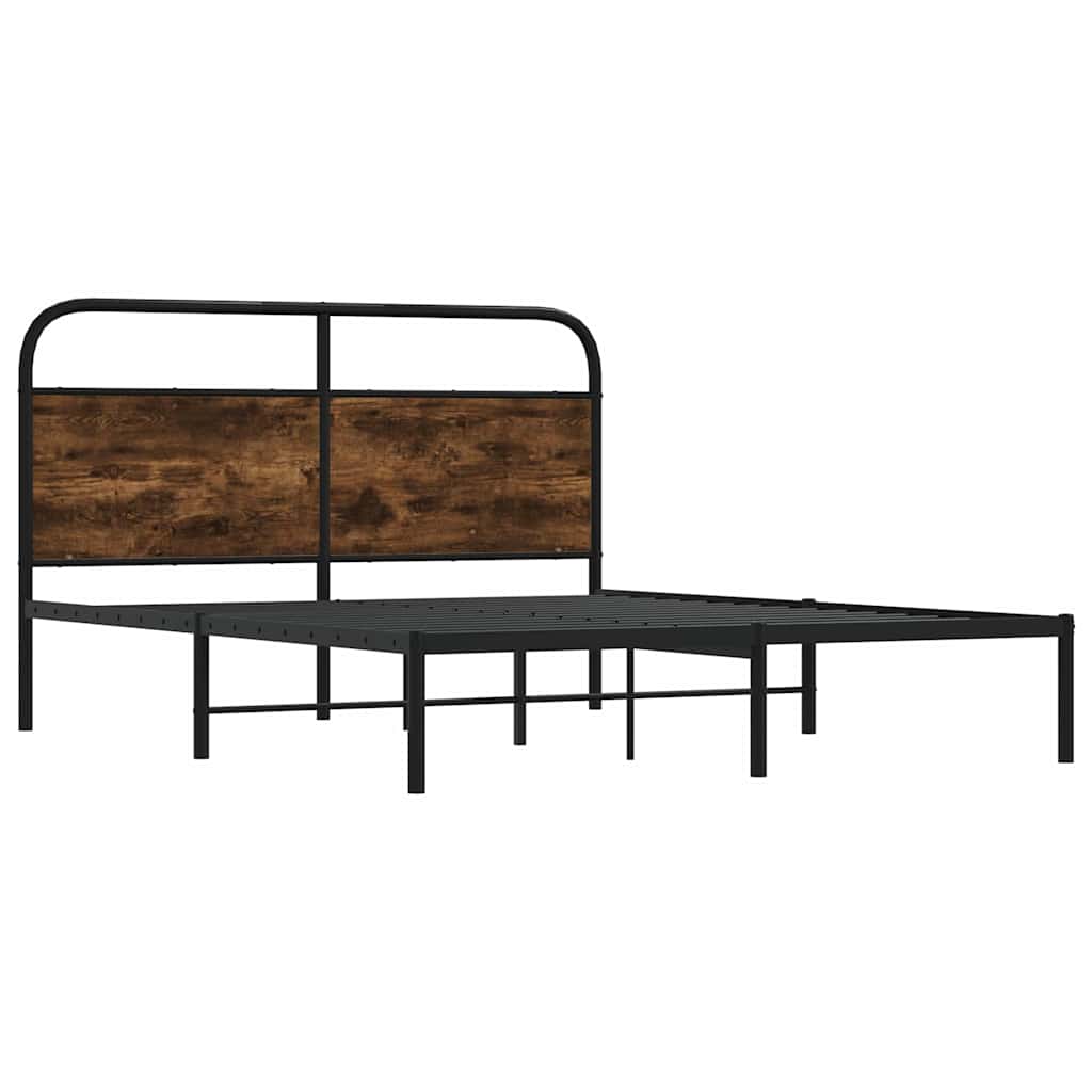 sengeramme 135x190 cm uden madras konstrueret træ røget eg