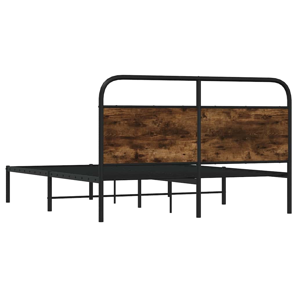 sengeramme 135x190 cm uden madras konstrueret træ røget eg