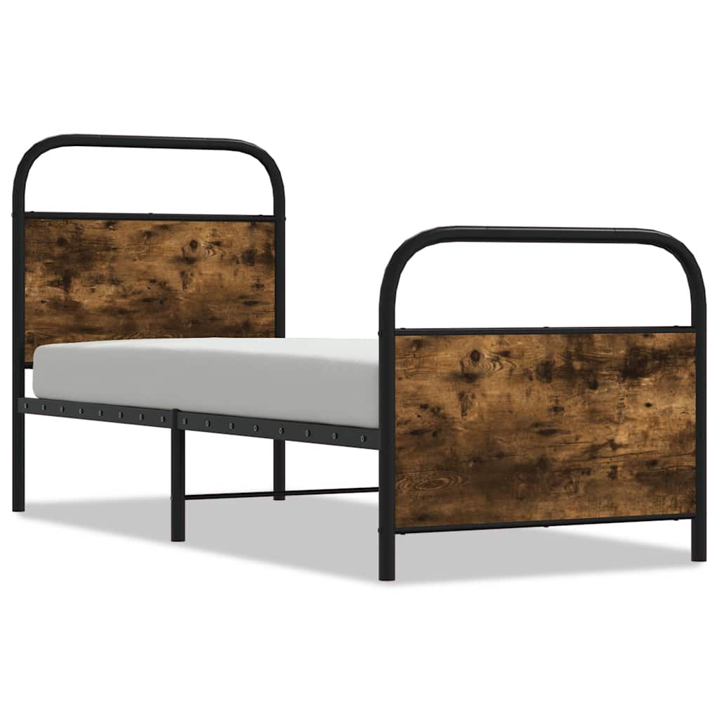 sengeramme 80x200 cm uden madras konstrueret træ røget eg