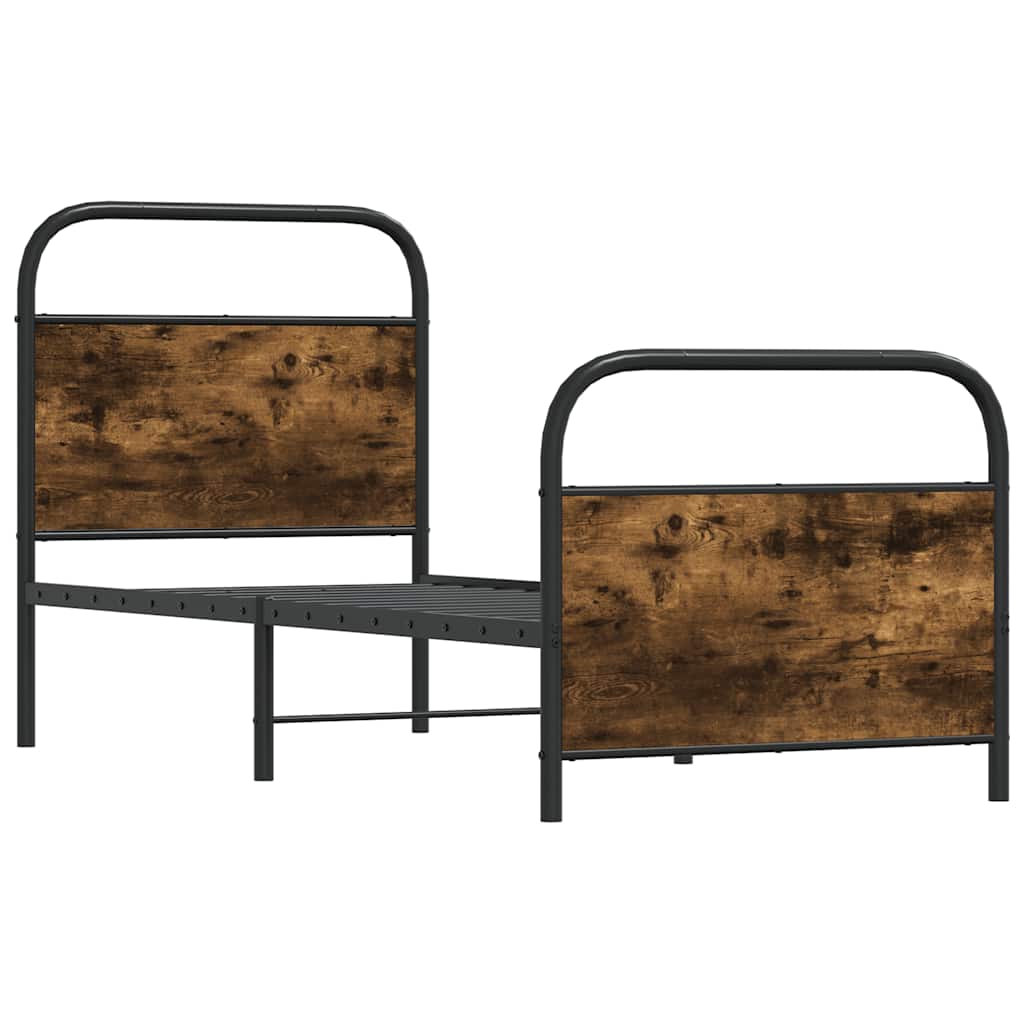 sengeramme 80x200 cm uden madras konstrueret træ røget eg