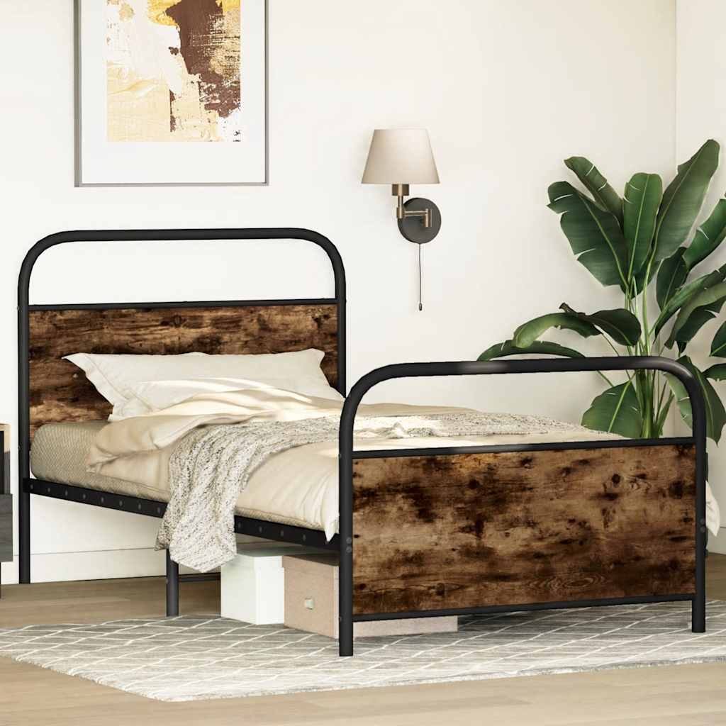 sengeramme 100x200 cm uden madras konstrueret træ røget eg