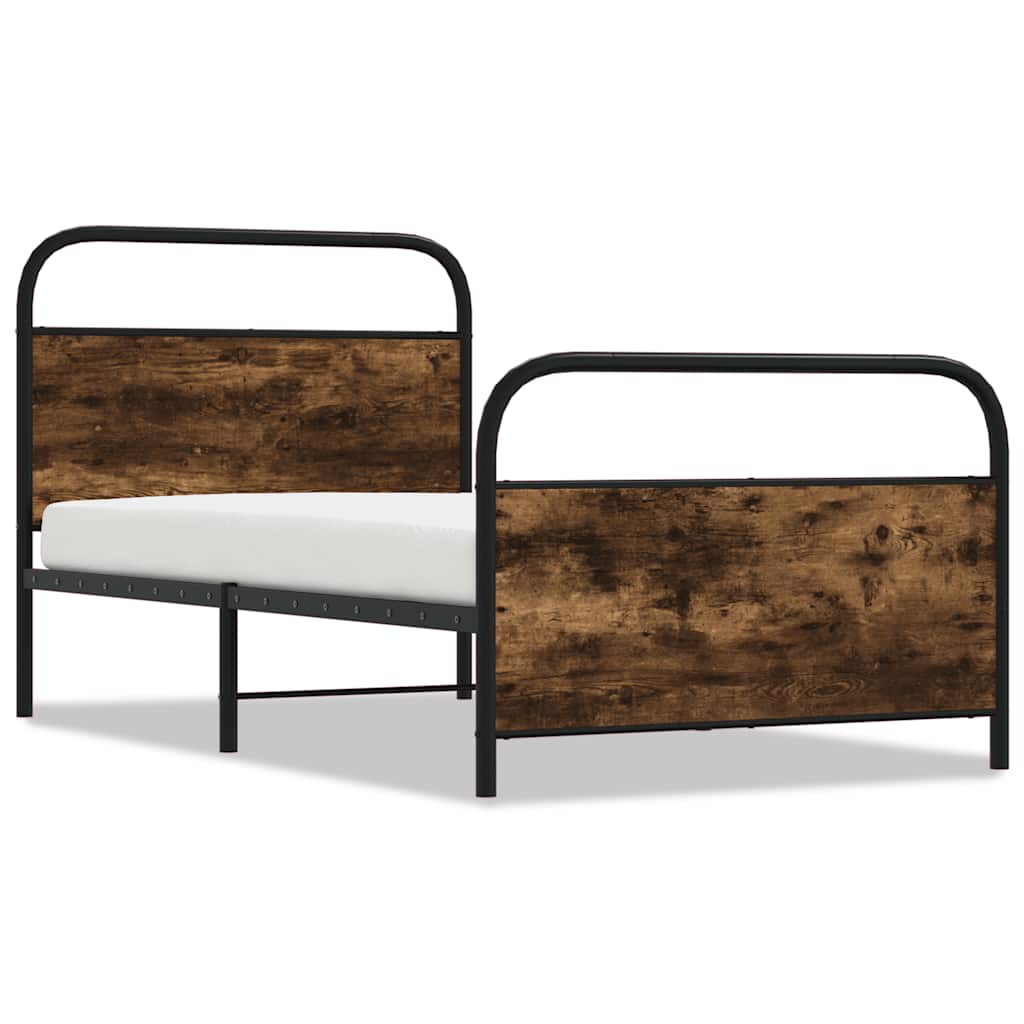 sengeramme 107x203 cm uden madras konstrueret træ røget eg