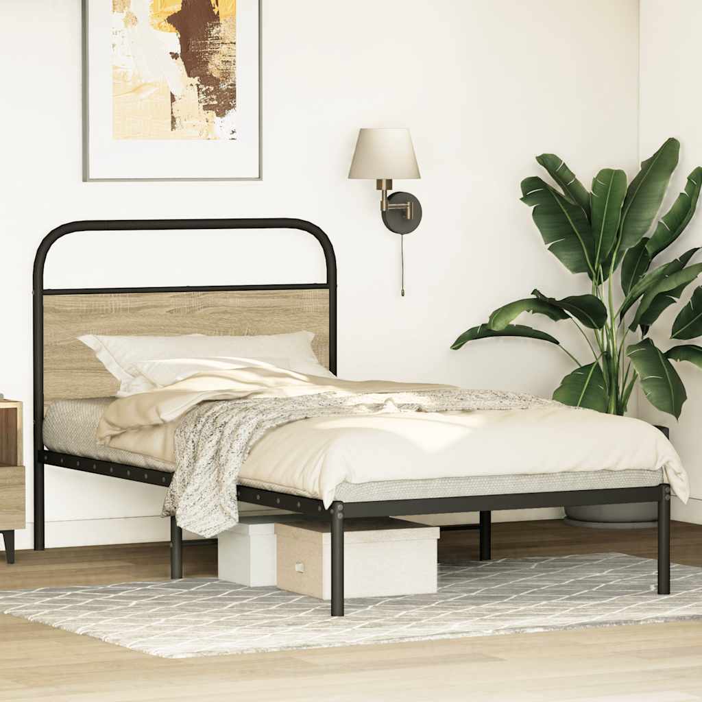 sengeramme 90x200 cm uden madras konstrueret træ sonoma-eg