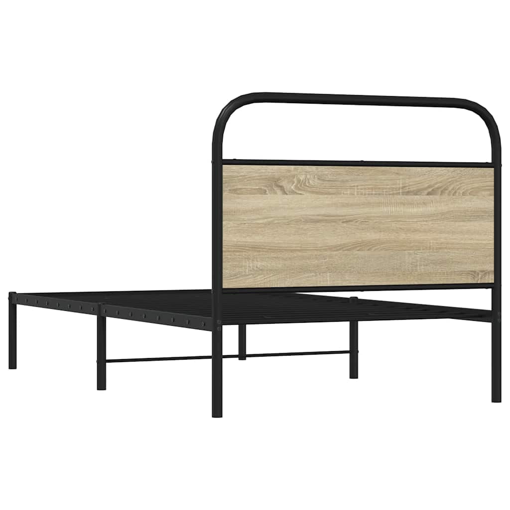 sengeramme 90x200 cm uden madras konstrueret træ sonoma-eg