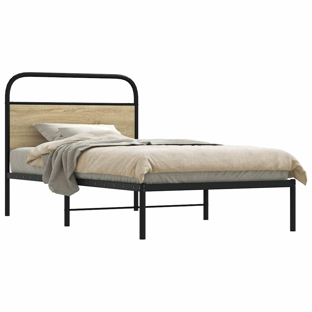 sengeramme 107x203 cm uden madras konstrueret træ sonoma-eg