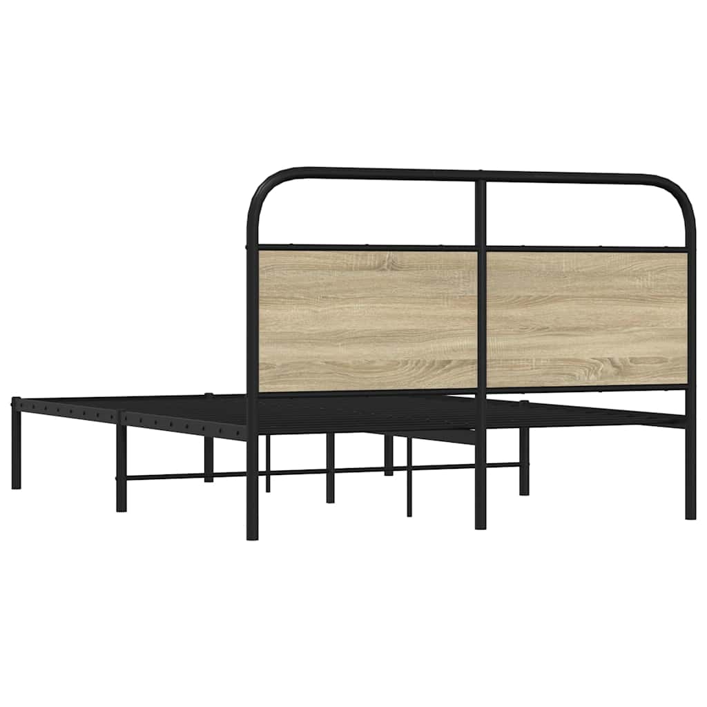 sengeramme 140x190 cm uden madras konstrueret træ sonoma-eg