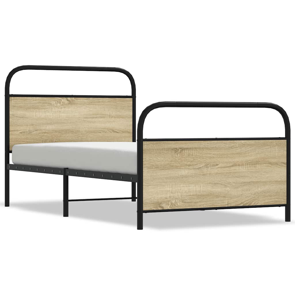 sengeramme 100x190 cm uden madras konstrueret træ sonoma-eg