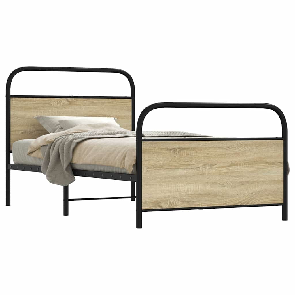 sengeramme 100x190 cm uden madras konstrueret træ sonoma-eg