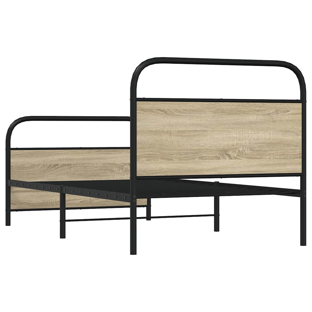 sengeramme 100x200 cm uden madras konstrueret træ sonoma-eg