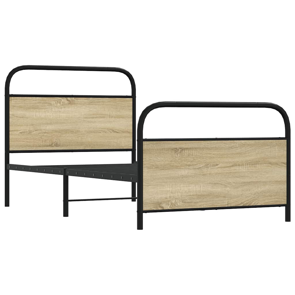 sengeramme 107x203 cm uden madras konstrueret træ sonoma-eg
