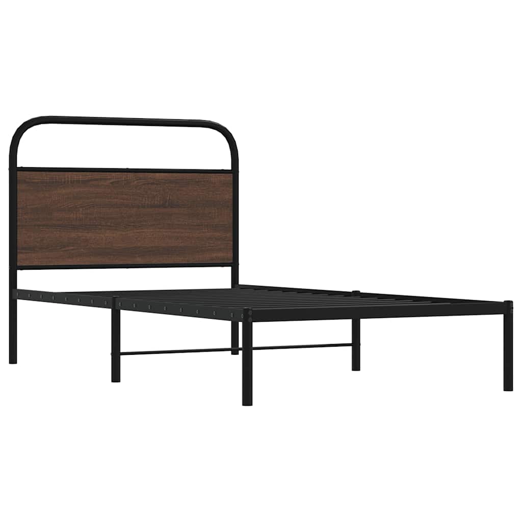 sengeramme 100x190 cm uden madras konstrueret træ brunt eg