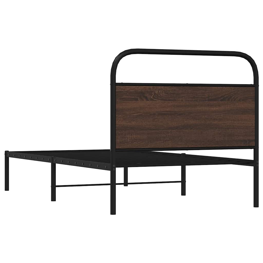 sengeramme 100x200 cm uden madras konstrueret træ brunt eg