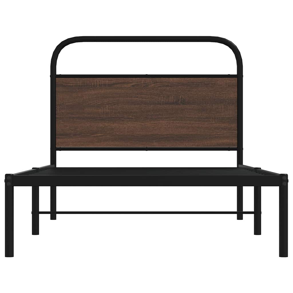 sengeramme 107x203 cm uden madras konstrueret træ brunt eg