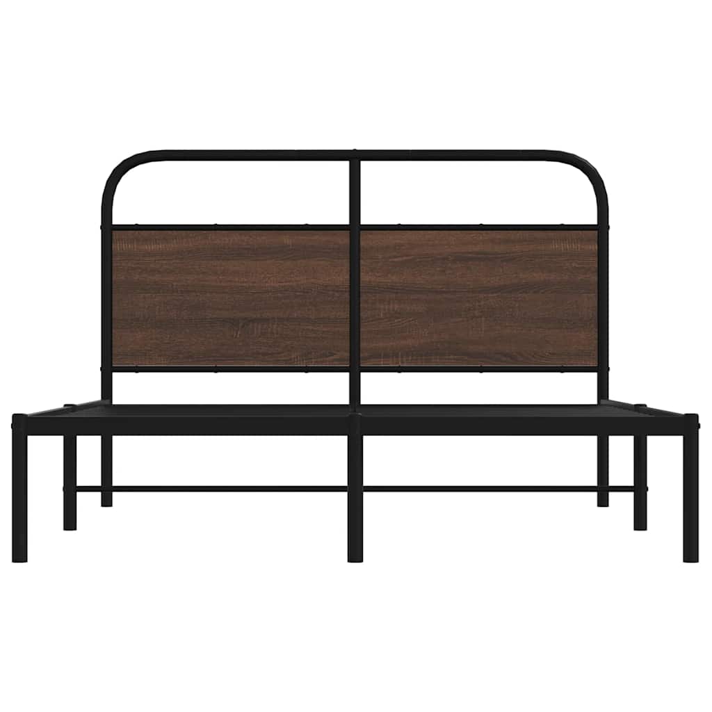 sengeramme 135x190 cm uden madras konstrueret træ brunt eg