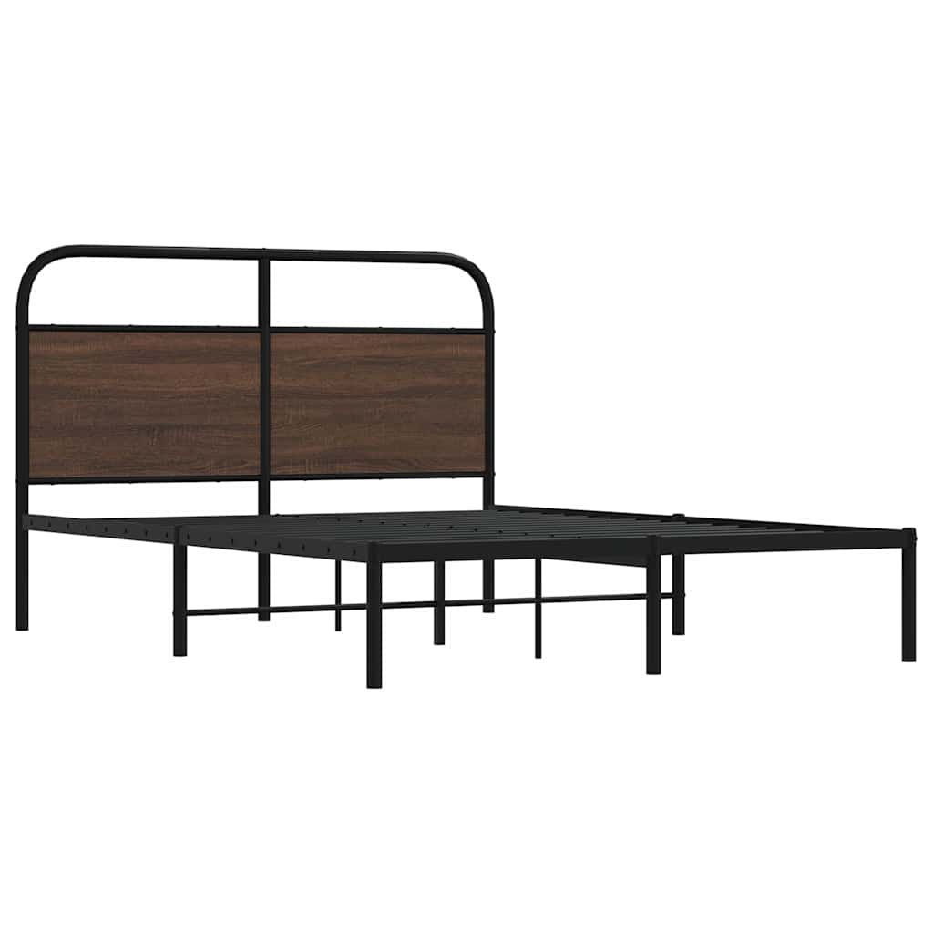 sengeramme 140x190 cm uden madras konstrueret træ brunt eg