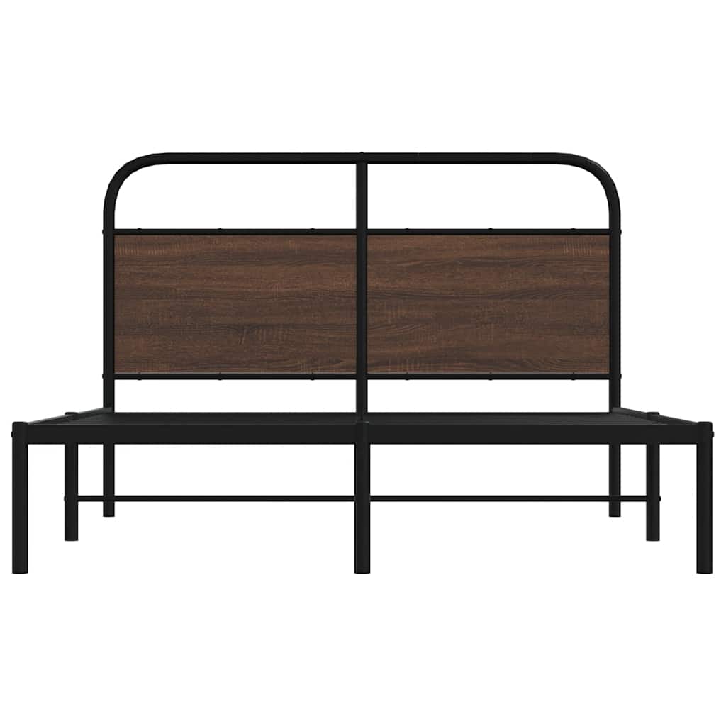 sengeramme 140x190 cm uden madras konstrueret træ brunt eg