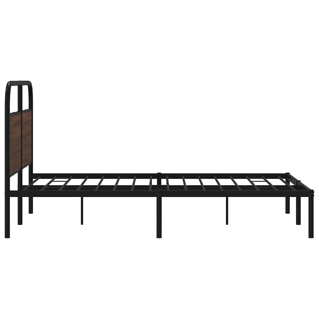 sengeramme 140x190 cm uden madras konstrueret træ brunt eg