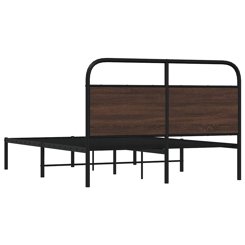 sengeramme 140x190 cm uden madras konstrueret træ brunt eg