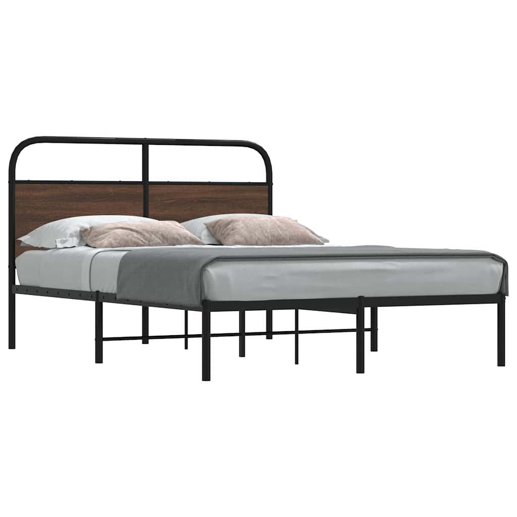sengeramme 140x190 cm uden madras konstrueret træ brunt eg