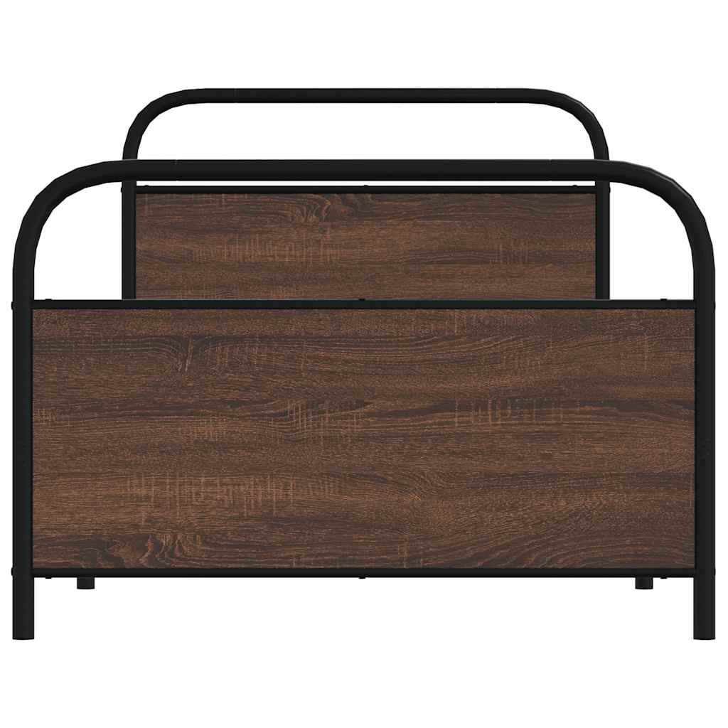 sengeramme 90x190 cm uden madras konstrueret træ brunt eg