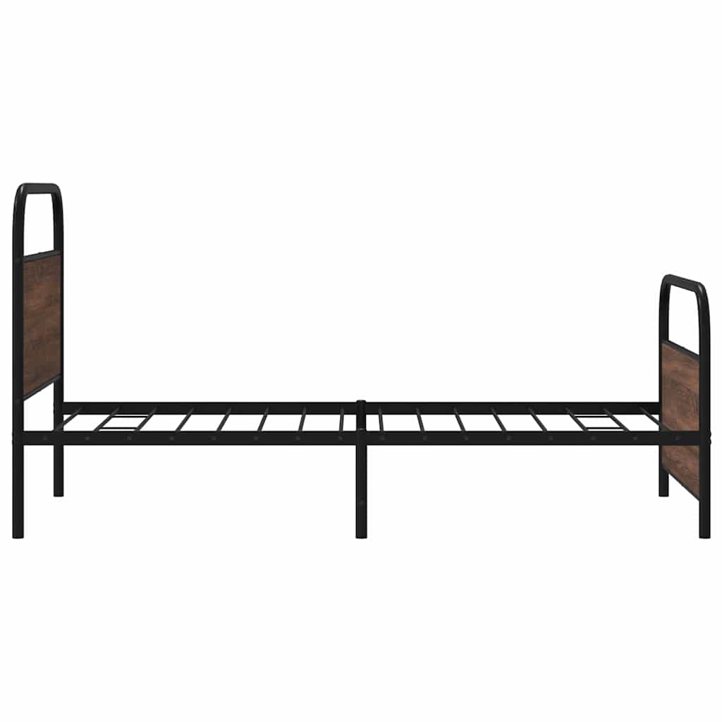 sengeramme 90x200 cm uden madras konstrueret træ brunt eg