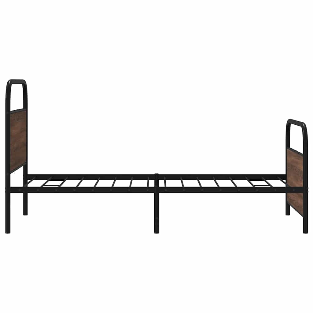 sengeramme 100x190 cm uden madras konstrueret træ brunt eg