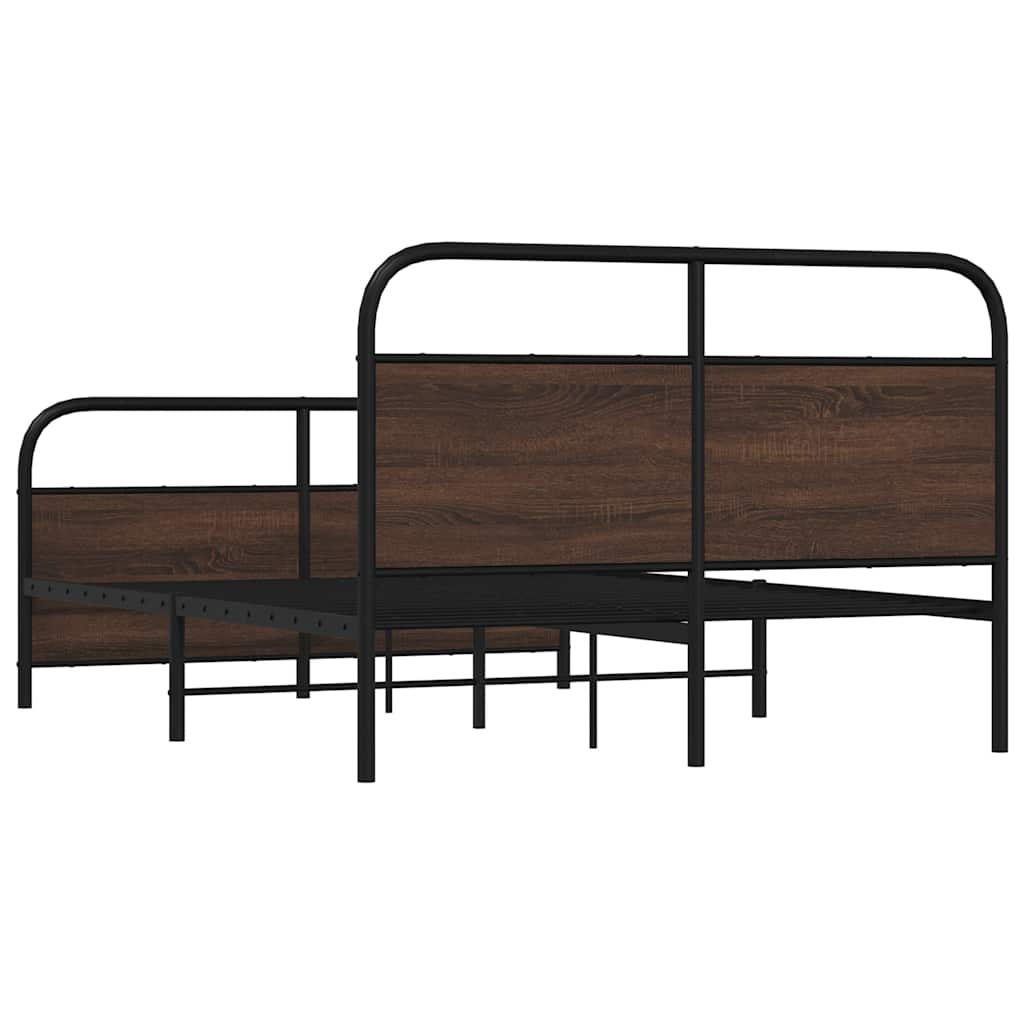 sengeramme 120x190 cm uden madras konstrueret træ brunt eg