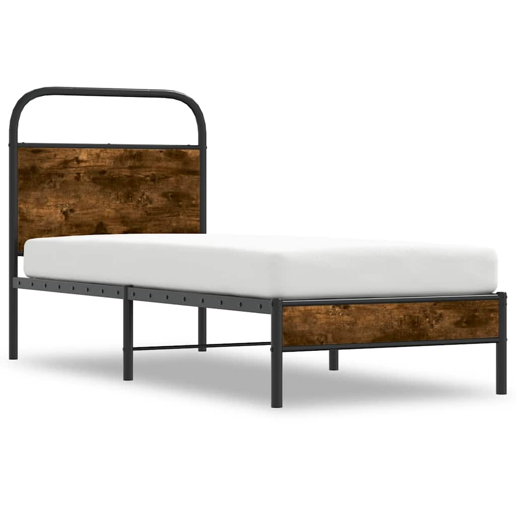 sengeramme 80x200 cm uden madras konstrueret træ røget eg