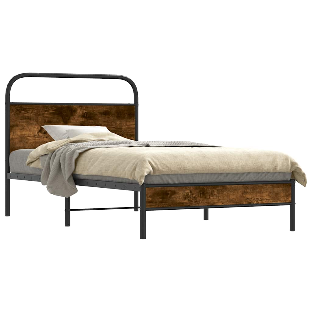sengeramme 107x203 cm uden madras konstrueret træ røget eg