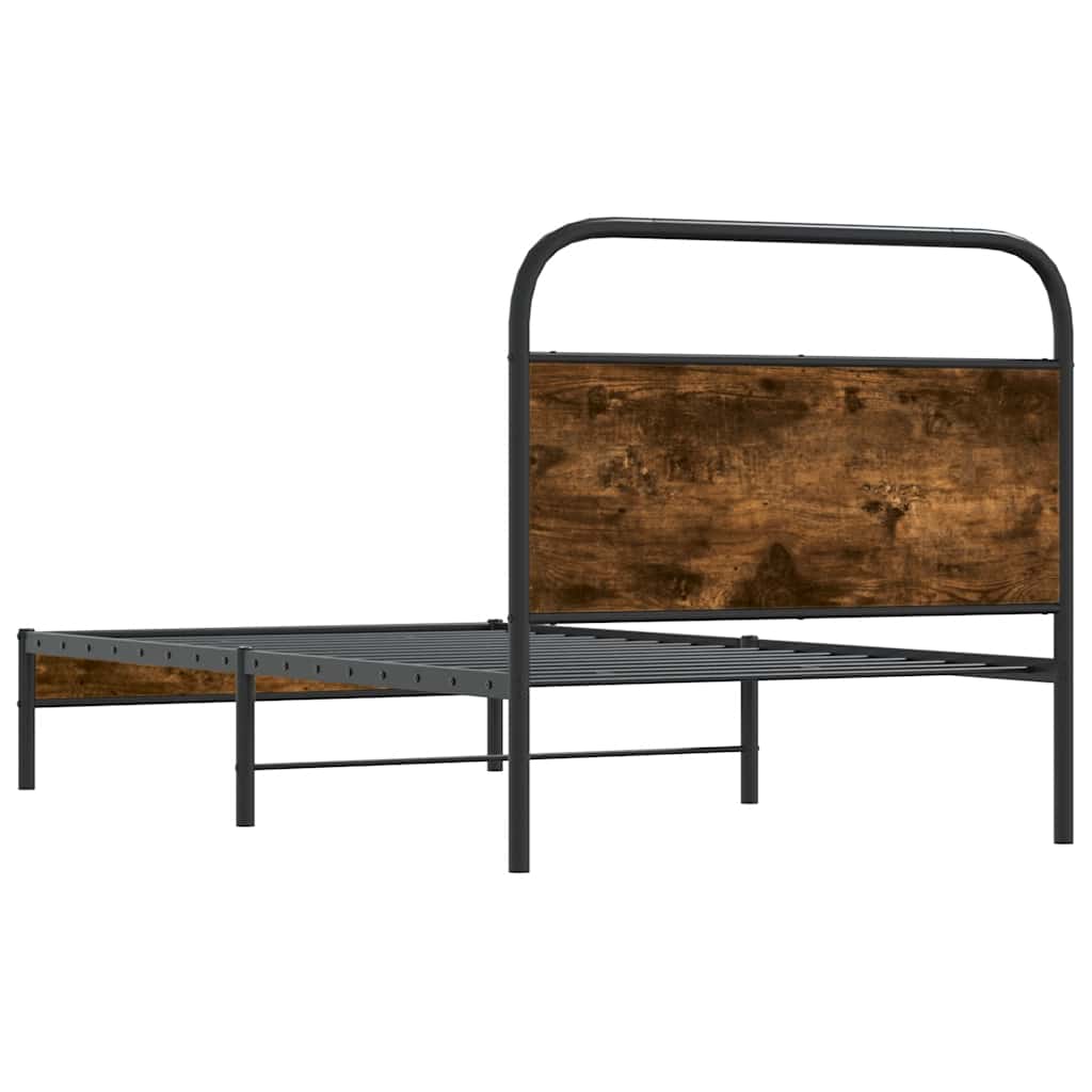 sengeramme 107x203 cm uden madras konstrueret træ røget eg