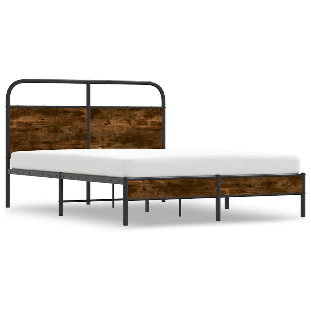 sengeramme 140x190 cm uden madras konstrueret træ røget eg